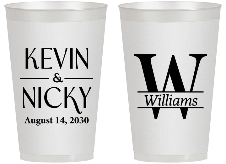 Personalized Wedding 14 oz Frosted Cups - Monogram | 806