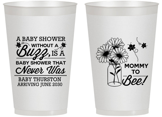 Personalized Baby Shower 14 oz Frosted Cups - Mommy To Bee | 90016