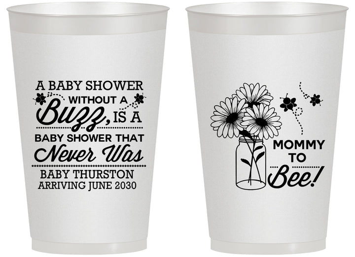 Personalized Baby Shower 14 oz Frosted Cups - Mommy To Bee | 90016
