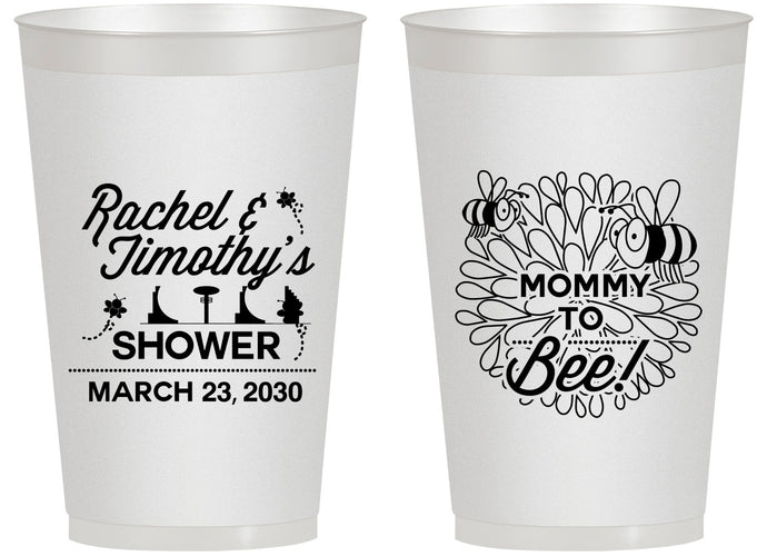 Personalized Baby Shower 14 oz Frosted Cups - Mommy To Bee | 90017