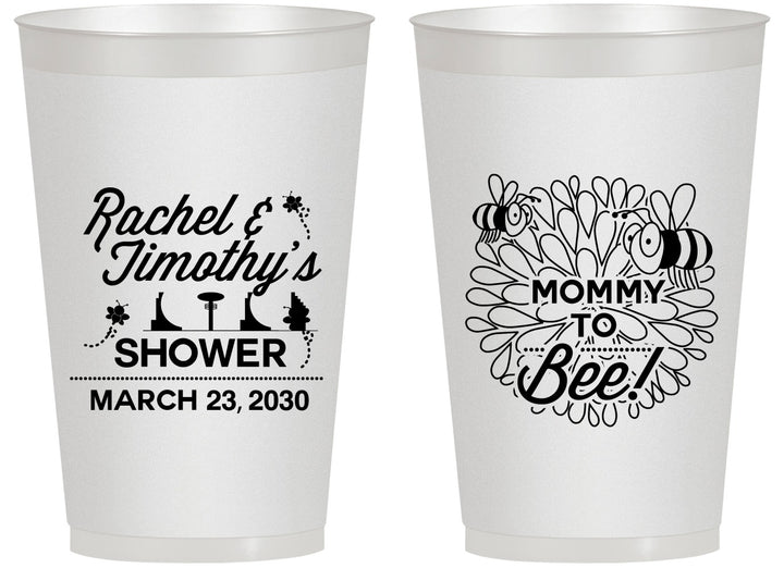 Personalized Baby Shower 14 oz Frosted Cups - Mommy To Bee | 90017