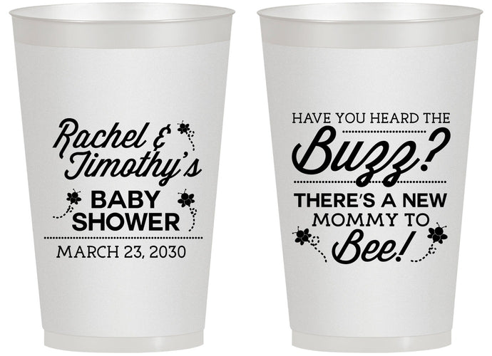 Personalized Baby Shower 14 oz Frosted Cups - Mommy To Bee | 90019