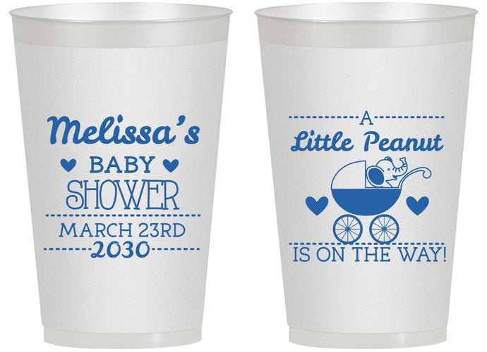 Personalized Baby Shower 14 oz Frosted Cups - Peanut On The Way | 90028