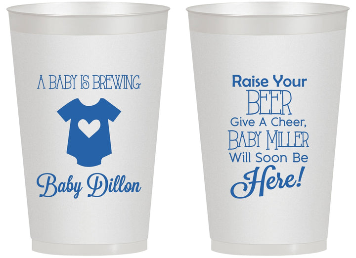 Personalized Baby Shower 14 oz Frosted Cups - Baby Is Brewing | 90041