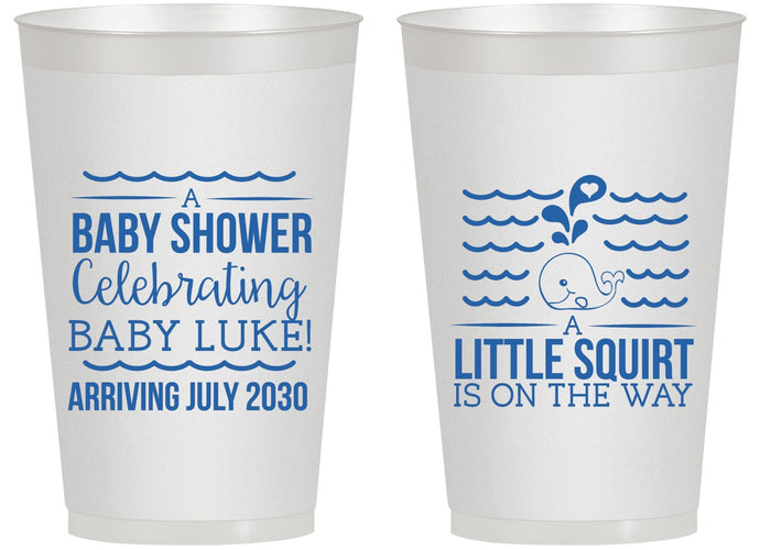 Personalized Baby Shower 14 oz Frosted Cups - Little Squirt On The Way | 90043