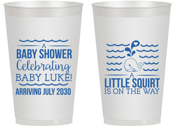 Personalized Baby Shower 14 oz Frosted Cups - Little Squirt On The Way | 90043