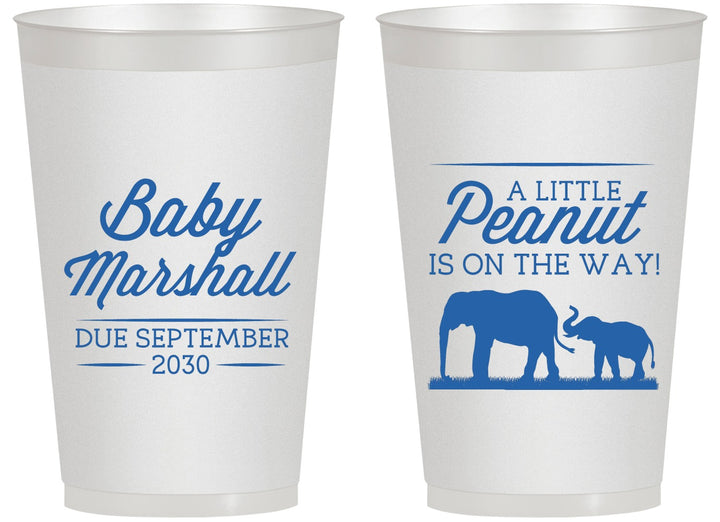 Personalized Baby Shower 14 oz Frosted Cups - Peanut On The Way | 90062