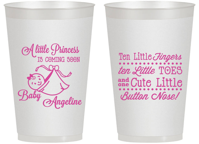 Personalized Baby Shower 14 oz Frosted Cups - Little Princess | 90066