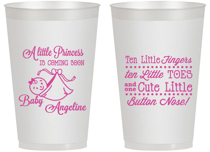 Personalized Baby Shower 14 oz Frosted Cups - Little Princess | 90066
