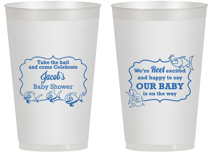 Personalized Baby Shower 14 oz Frosted Cups - Fish | 90075
