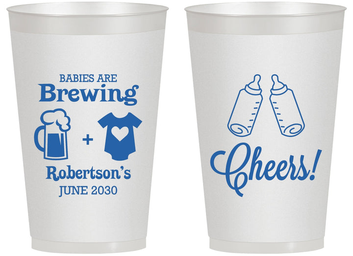 Personalized Baby Shower 14 oz Frosted Cups - Babies Are Brewing | 90080