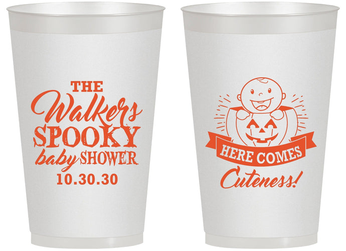 Personalized Baby Shower 14 oz Frosted Cups - Cuteness Halloween | 90089
