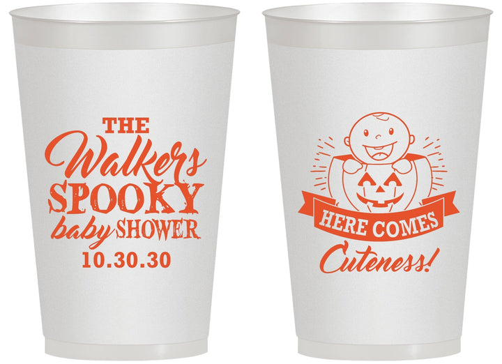 Personalized Baby Shower 14 oz Frosted Cups - Cuteness Halloween | 90089