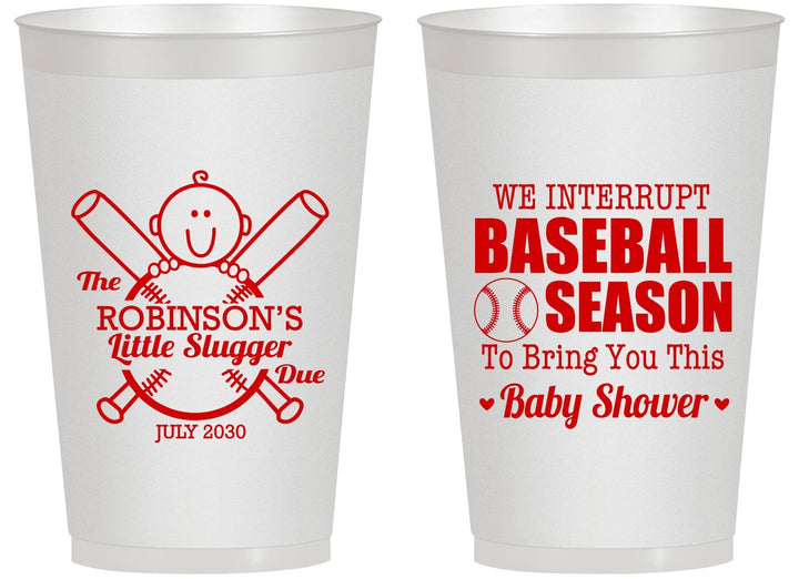Personalized Baby Shower 14 oz Frosted Cups - Baseball | 90090