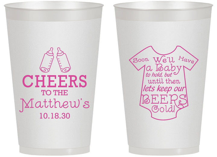 Personalized Baby Shower 14 oz Frosted Cups - Bottle | 90094
