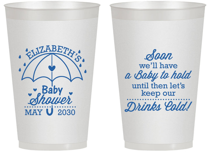 Personalized Baby Shower 14 oz Frosted Cups - April Showers May Babies | 90098