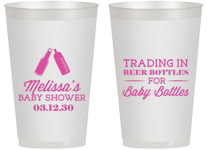 Personalized Baby Shower 14 oz Frosted Cups - Bottles | 90115