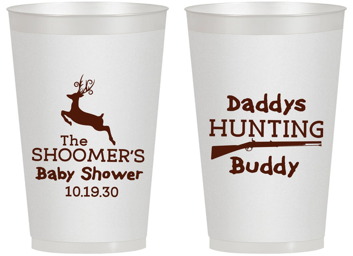 Personalized Baby Shower 14 oz Frosted Cups - Hunting Deer | 90118