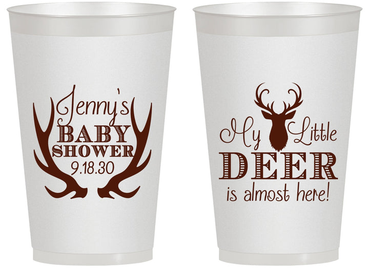 Personalized Baby Shower 14 oz Frosted Cups - My Little Deer | 90124