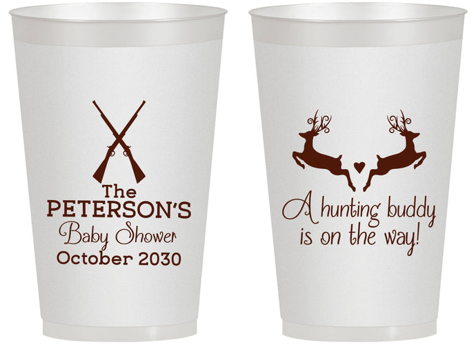 Personalized Baby Shower 14 oz Frosted Cups - Hunting Buddy | 90125