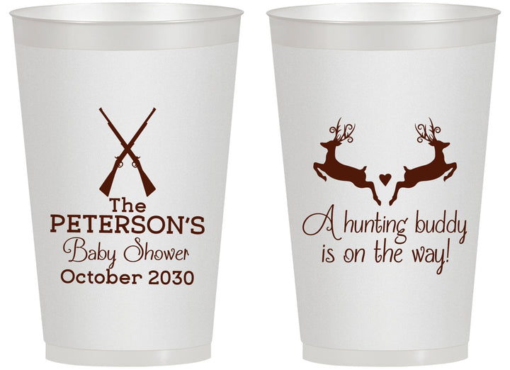Personalized Baby Shower 14 oz Frosted Cups - Hunting Buddy | 90125
