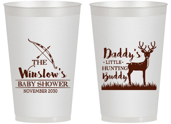 Personalized Baby Shower 14 oz Frosted Cups - Hunting Buddy | 90127