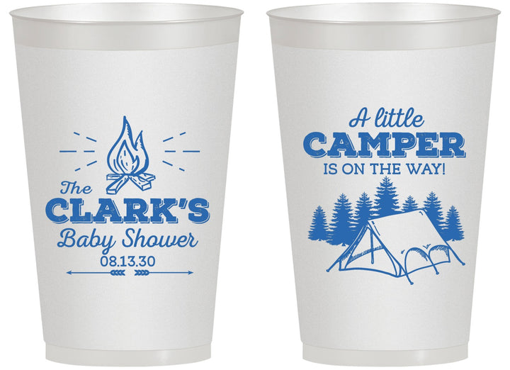 Personalized Baby Shower 14 oz Frosted Cups - Little Camper | 90129
