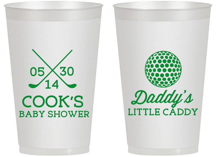 Personalized Baby Shower 14 oz Frosted Cups - Golf Little Caddy | 90135