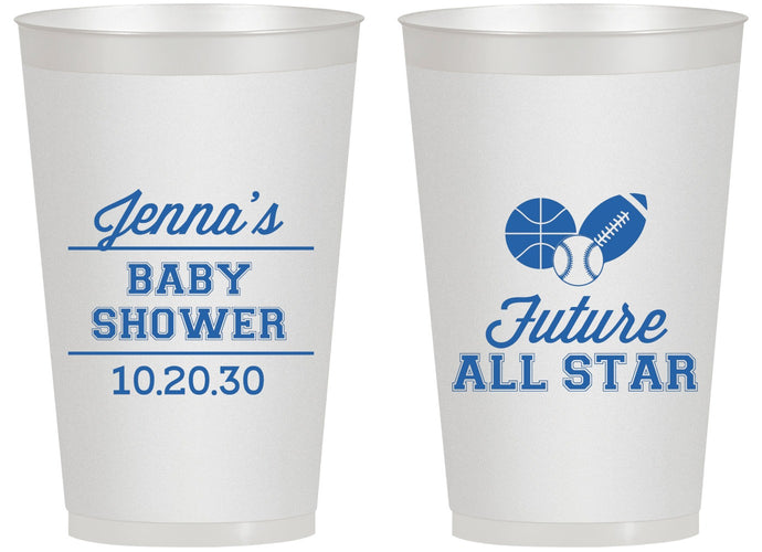 Personalized Baby Shower 14 oz Frosted Cups - Future All Star | 90146