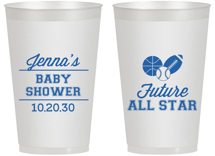 Personalized Baby Shower 14 oz Frosted Cups - Future All Star | 90146