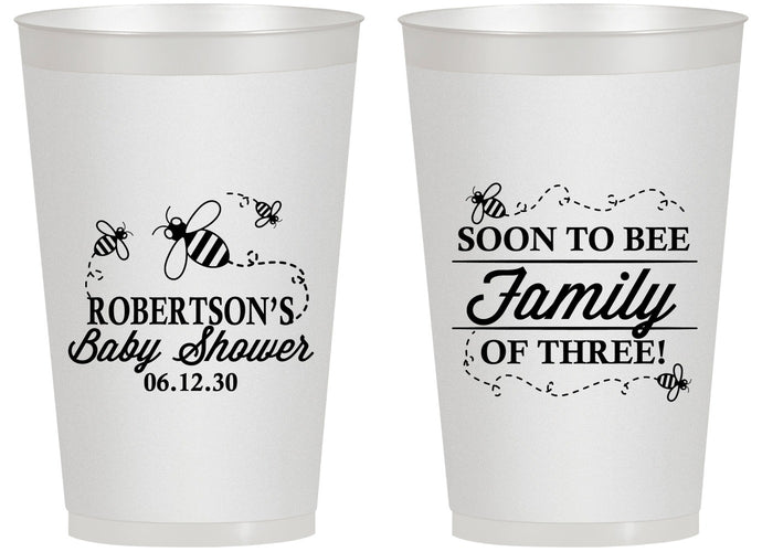 Personalized Baby Shower 14 oz Frosted Cups - Bee Family | 90155