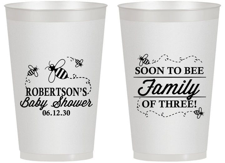 Personalized Baby Shower 14 oz Frosted Cups - Bee Family | 90155