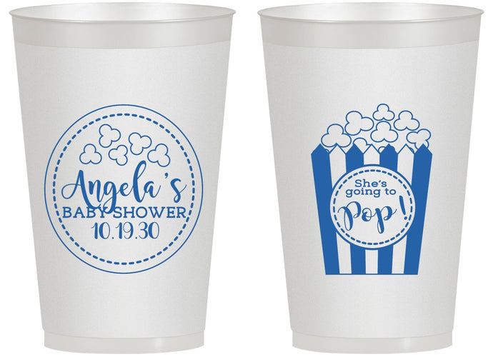 Personalized Baby Shower 14 oz Frosted Cups - Shes Going To Pop | 90159