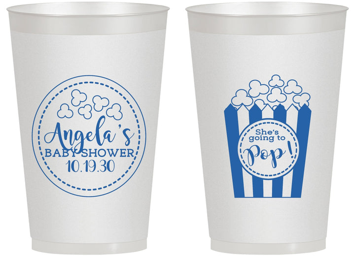 Personalized Baby Shower 14 oz Frosted Cups - Shes Going To Pop | 90159