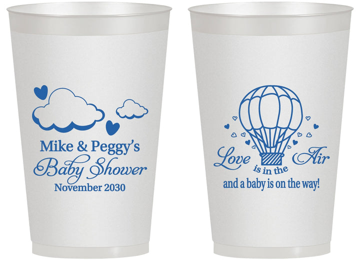 Personalized Baby Shower 14 oz Frosted Cups - Love Is In The Air | 90163