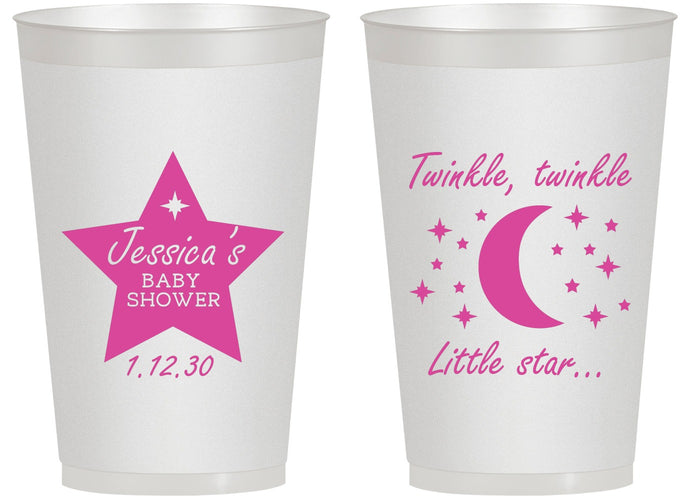 Personalized Baby Shower 14 oz Frosted Cups - Twinkle Twinkle Little Star | 90168