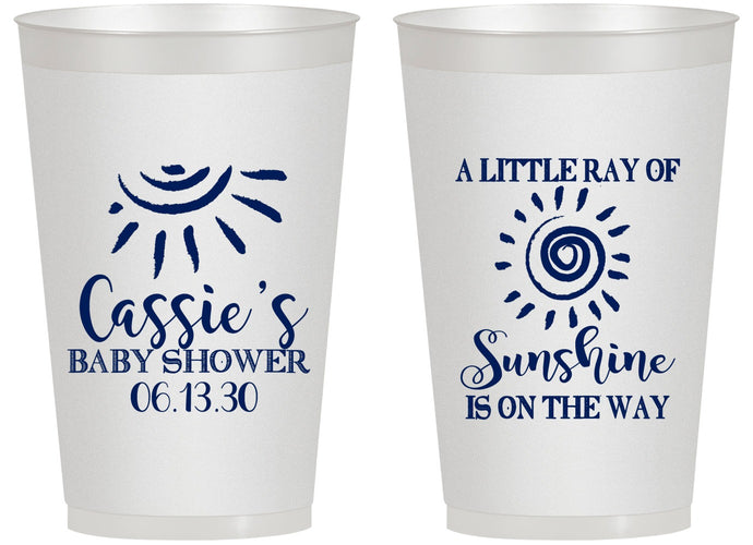 Personalized Baby Shower 14 oz Frosted Cups - Sunshine | 90179