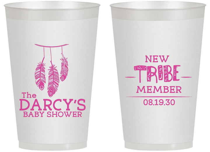 Personalized Baby Shower 14 oz Frosted Cups - Tribe Member | 90183