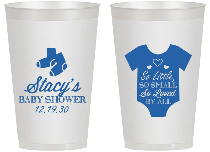 Personalized Baby Shower 14 oz Frosted Cups - Loved By All | 90188