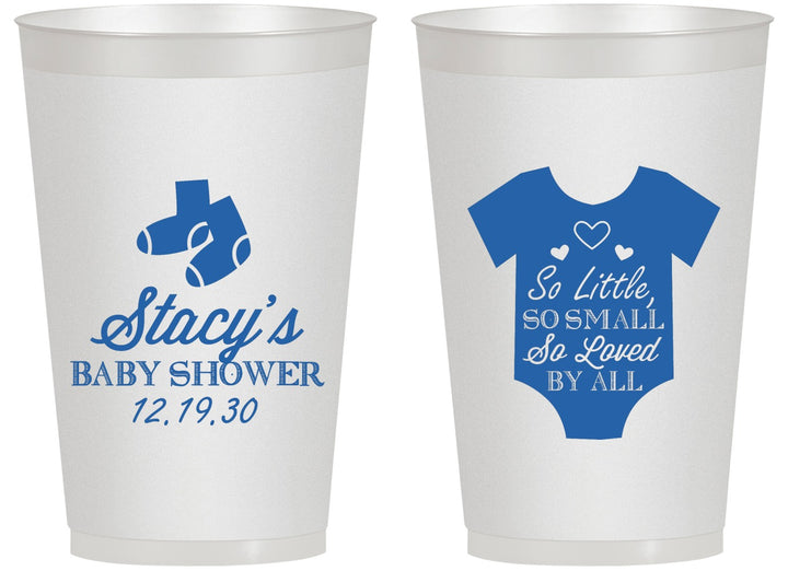 Personalized Baby Shower 14 oz Frosted Cups - Loved By All | 90188