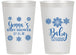 Personalized Baby Shower 14 oz Frosted Cups - Christmas Snowflakes | 90192