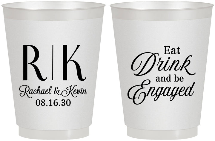 Personalized Engagement 16 oz Frosted Cups - Eat Drink Be Engaged | 10000