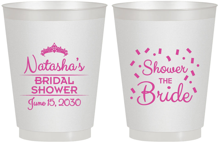Personalized Bridal Shower 16 oz Frosted Cups - Shower The Bride | 100001