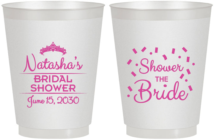Personalized Bridal Shower 16 oz Frosted Cups - Shower The Bride | 100001