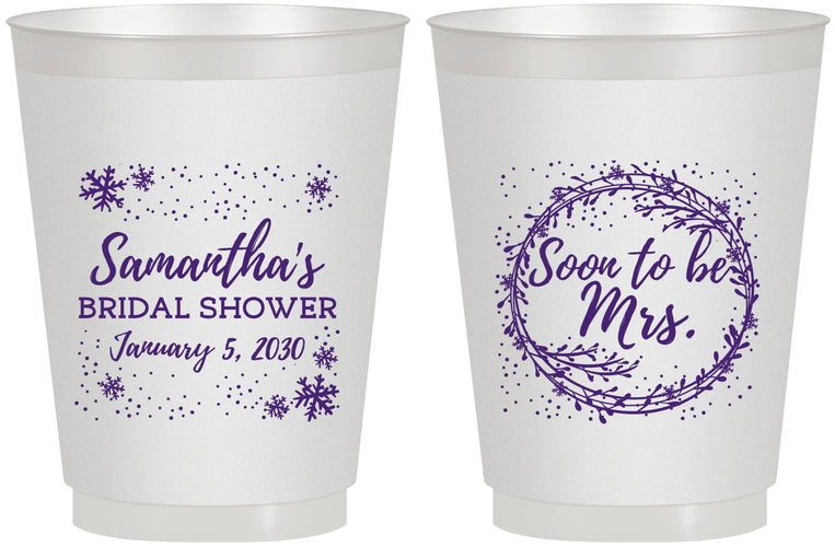 Personalized Bridal Shower 16 oz Frosted Cups - Soon To Be Mrs | 100004