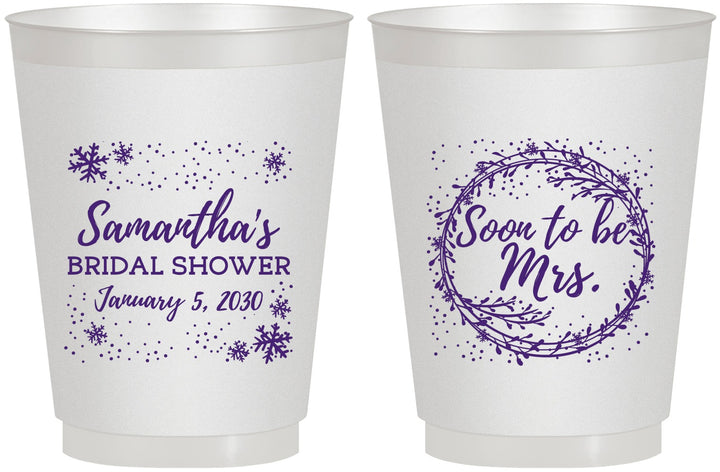 Personalized Bridal Shower 16 oz Frosted Cups - Soon To Be Mrs | 100004