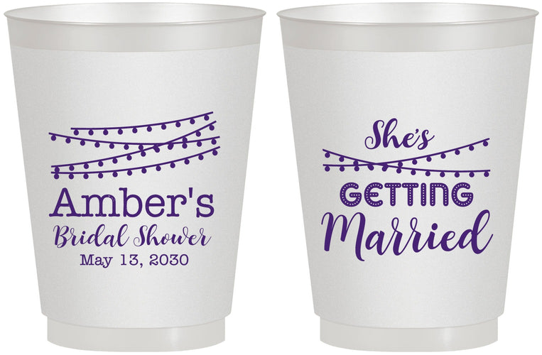 Personalized Bridal Shower 16 oz Frosted Cups - She's Getting Married | 100008