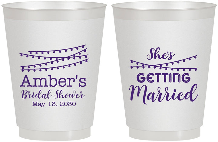Personalized Bridal Shower 16 oz Frosted Cups - She's Getting Married | 100008