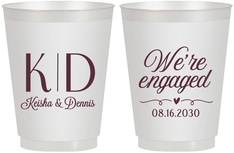 Personalized Engagement 16 oz Frosted Cups - We Are Engaged | 10001
