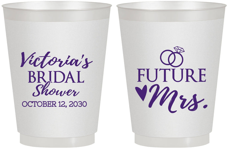 Personalized Bridal Shower 16 oz Frosted Cups - Future Mrs | 100012